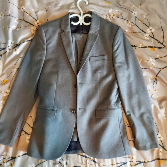 Top man (HBC) grey suit jacket and pants - Picture 1 of 8